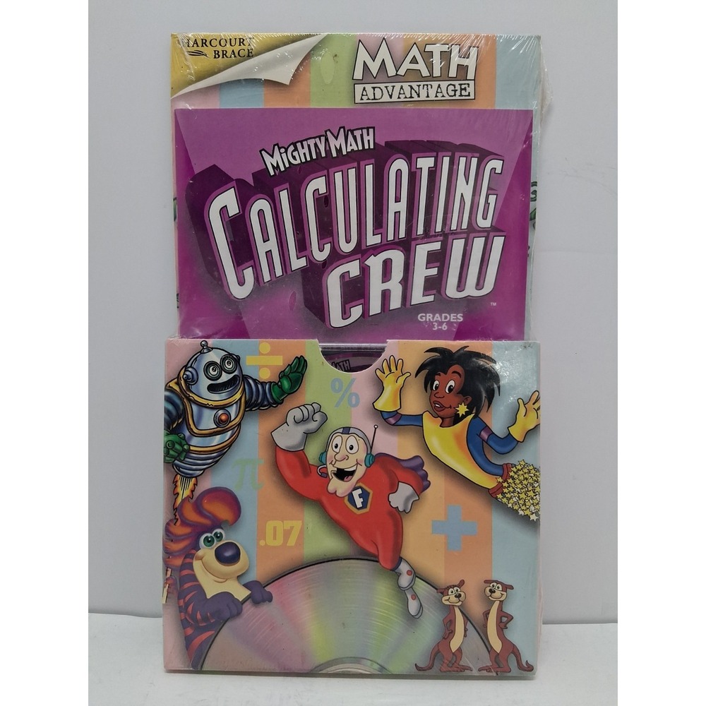 Mighty Math Calculating Crewcd Rom Grades 3-6 Brand New Old Stock Shrink Wrapped